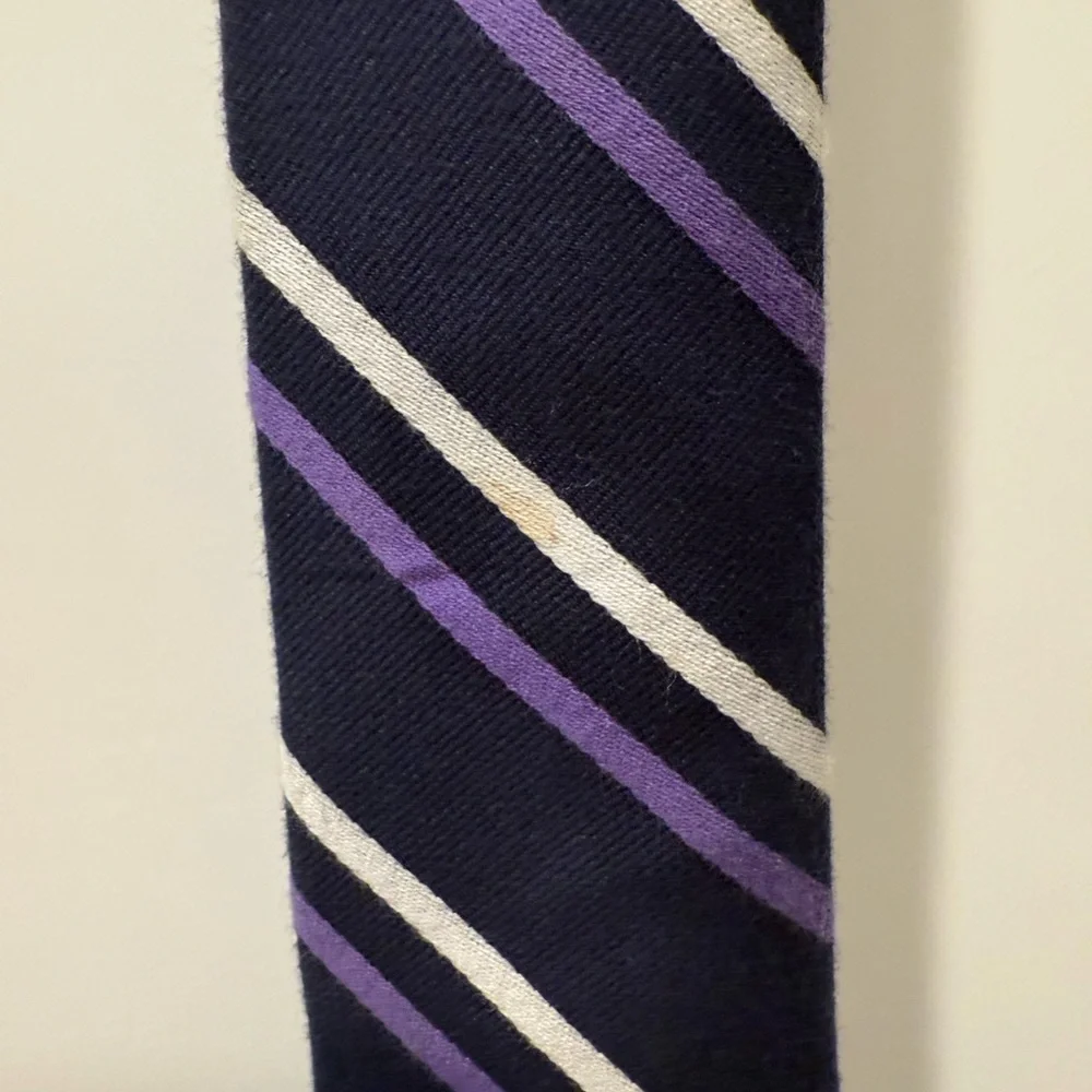 Boys Nordstrom Tie Striped Pre-tied Zipper in Purple and Navy